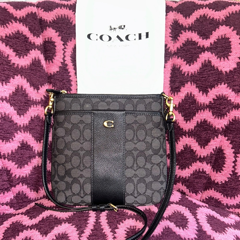 Coach Boxed Kitt Messenger Crossbody in Signature Jacquard